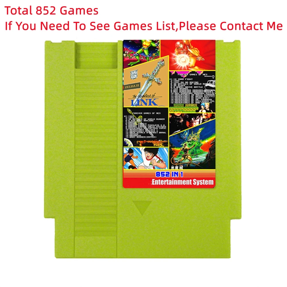 Обновленный игровой картридж с чипом для консоли NES 72 контакта 852 в 1 игровая карта