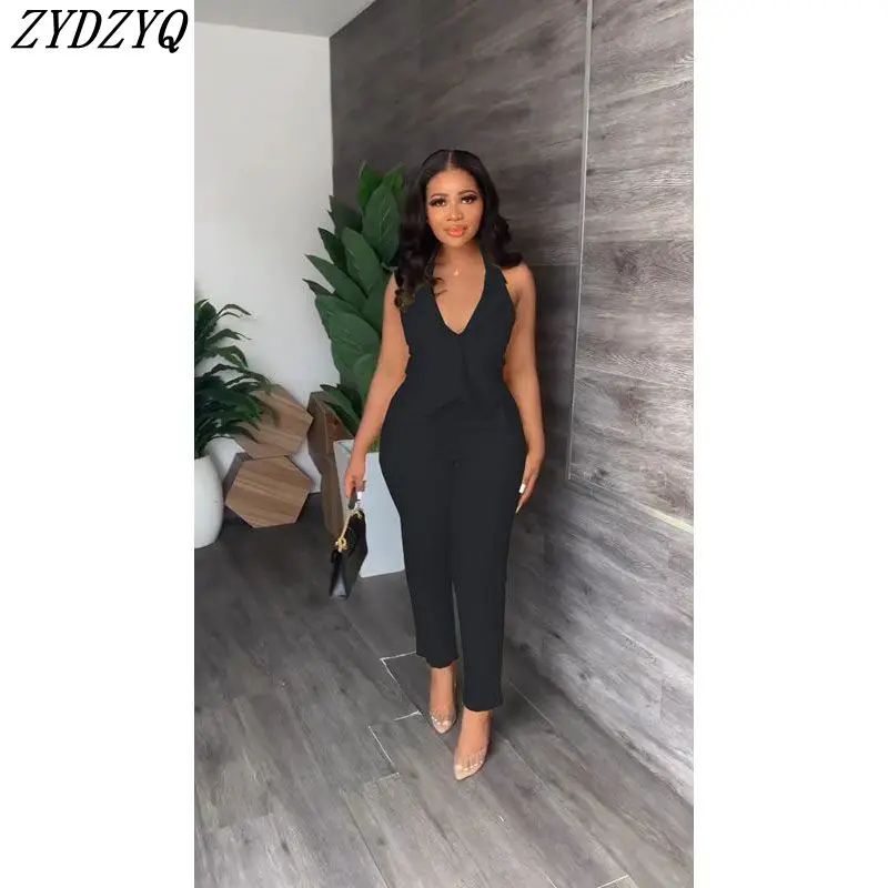 

ZYDZYQ Two Piece Set Women Spring Summer Clothing Sleeveless Suit Vest Tops Pants Set Y2k Clothes Casual Streetwear Wholesale