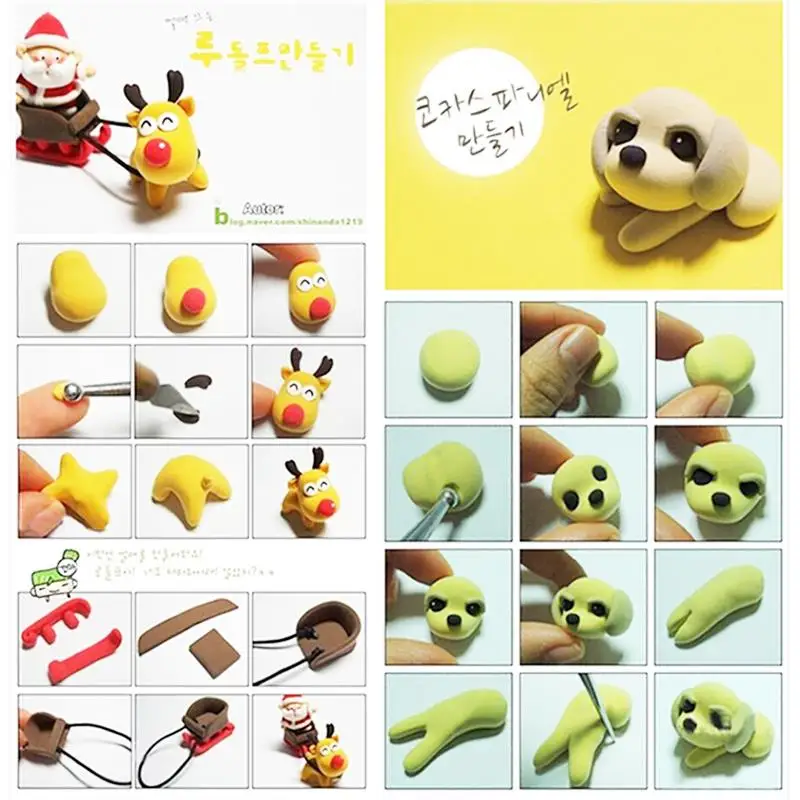 1 Набор ручка из нержавеющей стали и полимерной глины