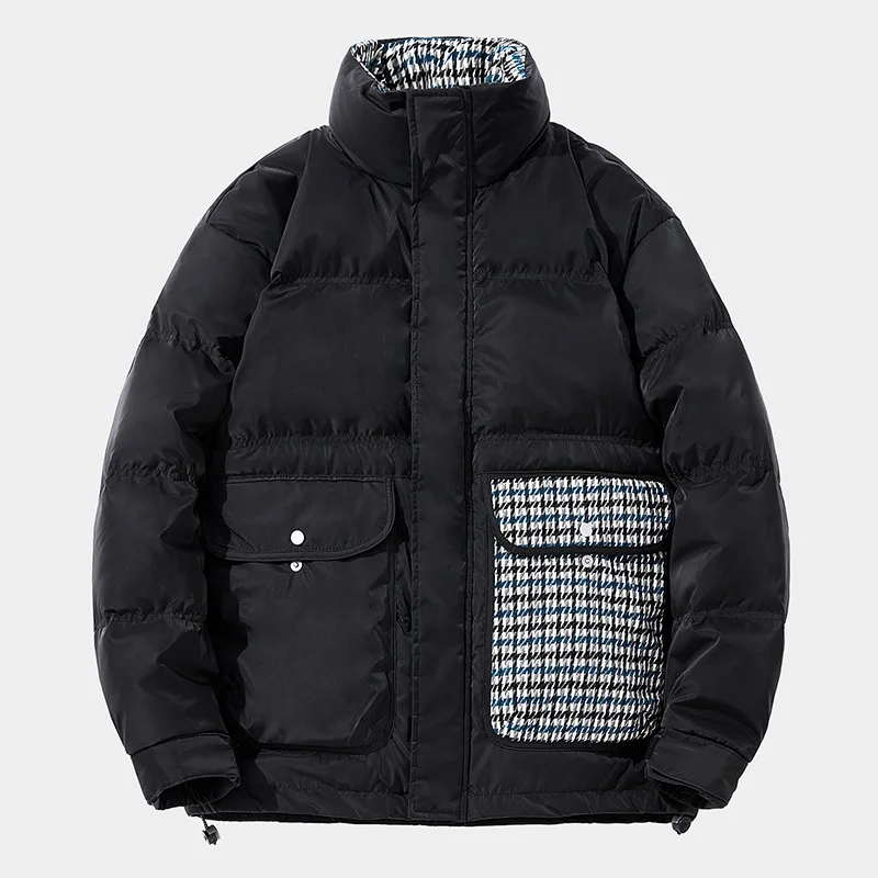 2022 Winter Collared Down Jacket for Men Relaxed Casual Warm White Eiderdown Thick Coat Youth Cropped Jacket
