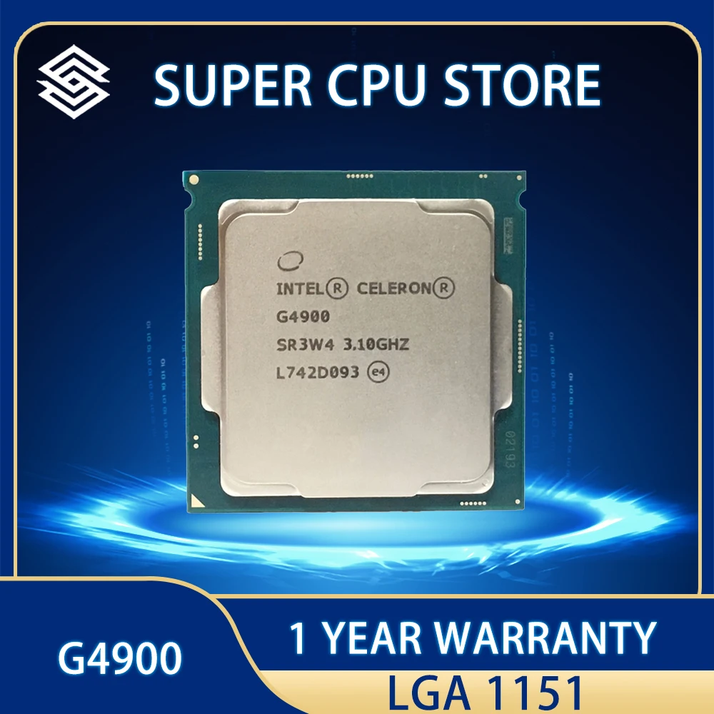 

Процессор Intel Celeron G4900, 3,1 ГГц, два ядра, два потока, 54 Вт, LGA 1151