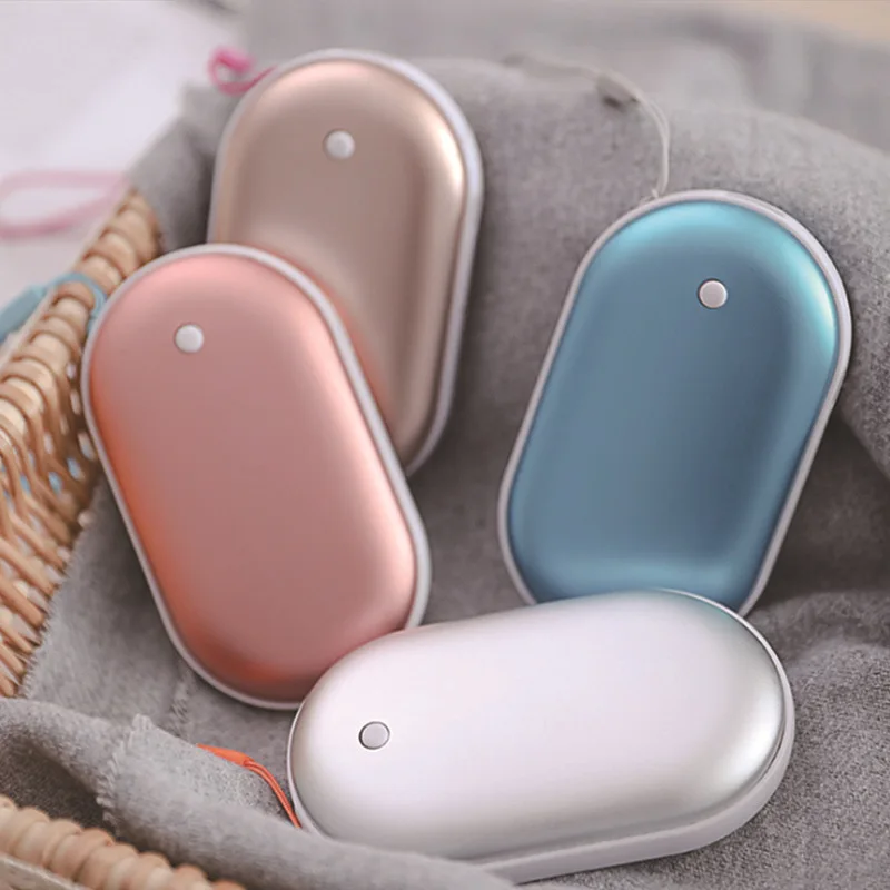 

New 2-in-1 Pebble Hand Warmer USB Mobile Charging Treasure Heater Portable Mini Pocket Charger Power Bank Winter Electric Heater