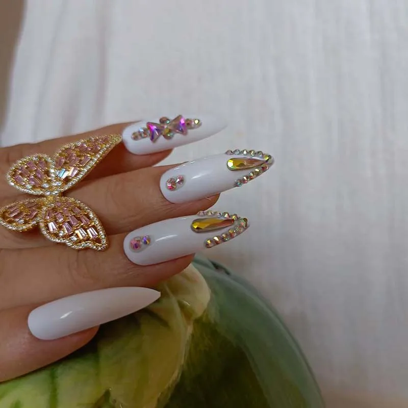 24 шт. сверхдлинные овальные накладные ногти |