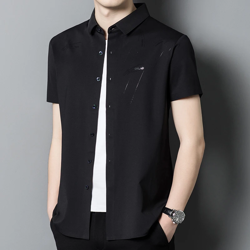 Ice Silk Short Sleeve Shirt Summer Hot 