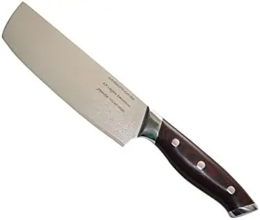 

Professional Damascus Bread Knife with High Carbon Japanese 67 Layers VG-10 Damascus Stainless Steel, Ergonomic G10 Handle and B