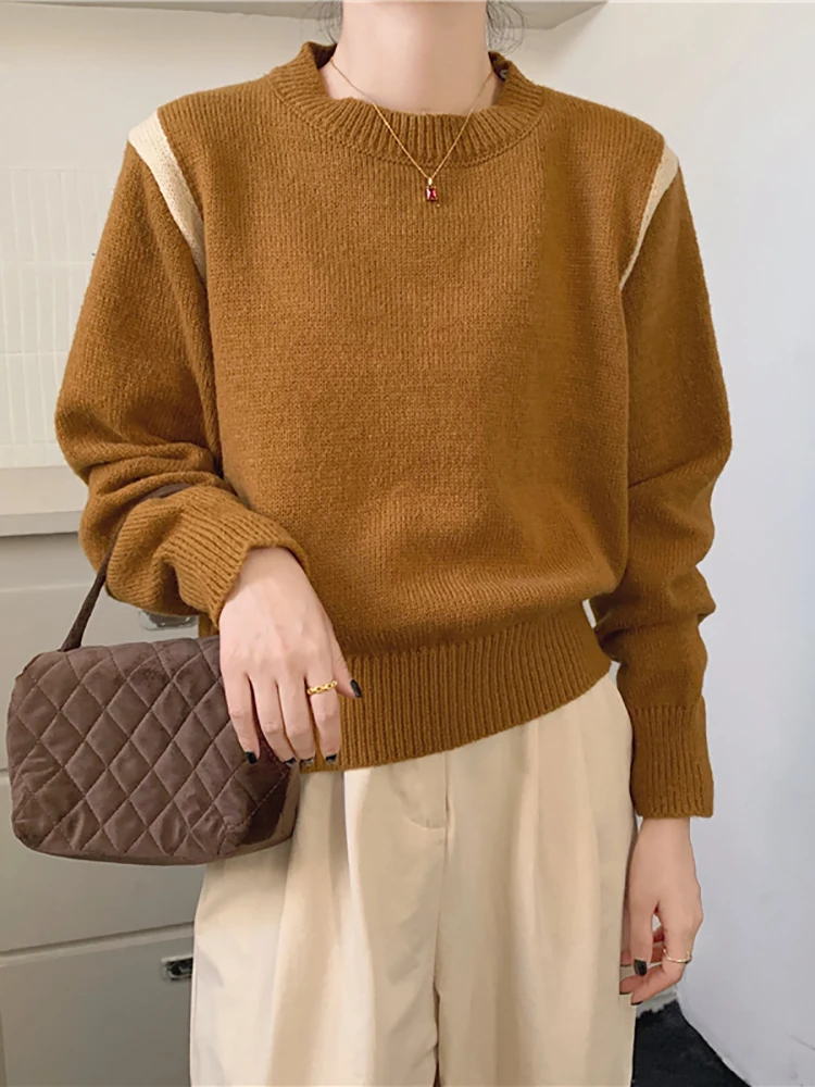 

Cashmere Elegant Women Sweater Oversized Knitted Basic Pullovers Appliques O Neck Loose Soft Female Knitwear Jumper 2022