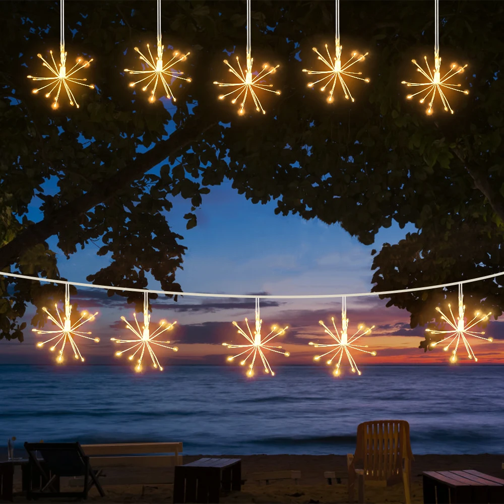 

10 in 1 LED String Light Dandelion Fireworks Lamp Fairy Garland Light USB/Battery Powered For Christmas Wedding Party Decoration