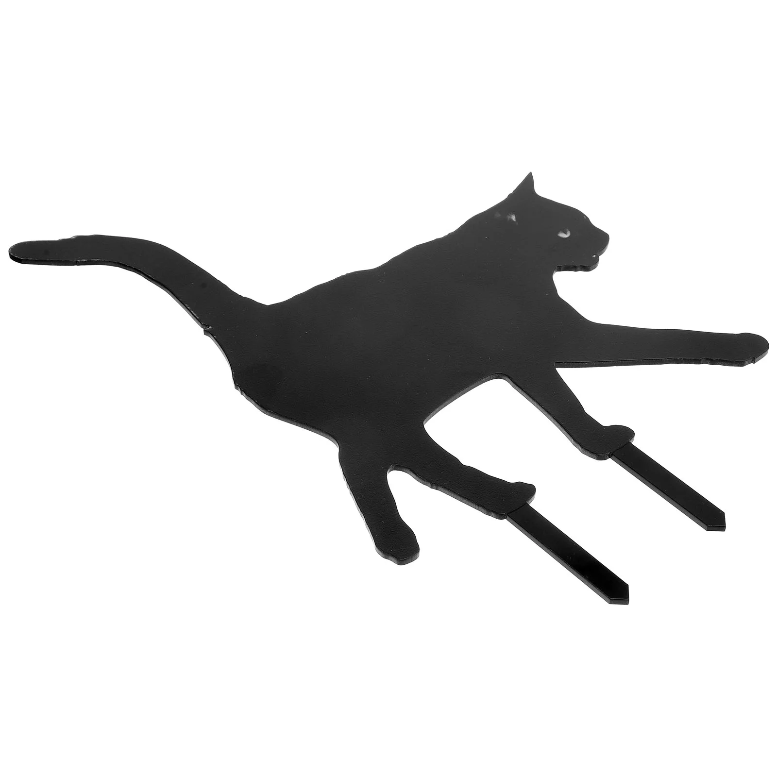 

Metal Cat Yard Decoration Garden Adornment Animal Stake Lawn Ornament Acrylic Inserted Black