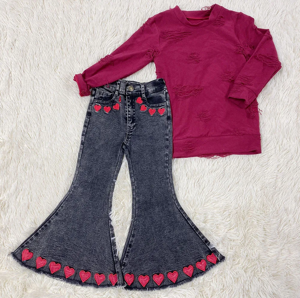 

Fashion Girls Denim Flare Pants Elastic Waist Baby Trouser Spring Summer Toddler Girls Jeans