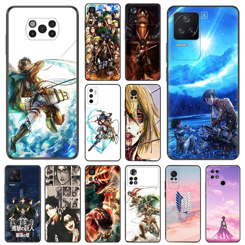 Матовый чехол для телефона Xiaomi Mi Poco F3 F4 F5 X3 X4 X5 M3 M4 Pro M5 C40 C50 C51 M5S Аниме Эрен атака на