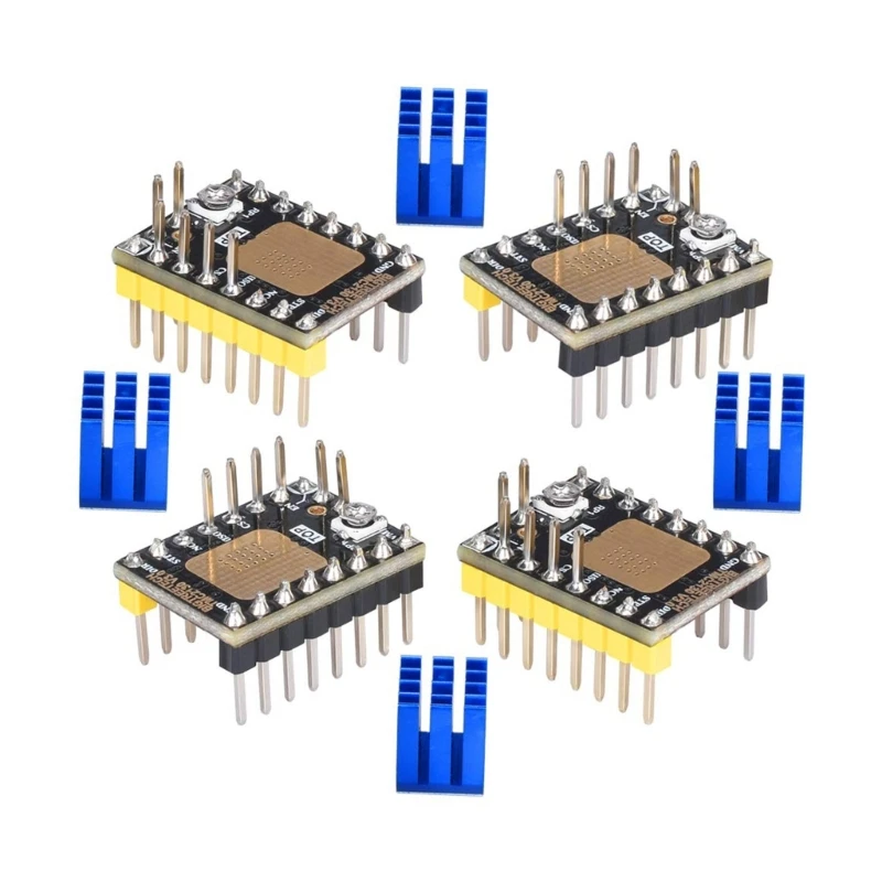

4PCS/Set TMC2130 .0 Stepper Motor Driver Modules with Heat Sink Set for SKRV1.3 Ramps 1.6 GENLControl Dropship