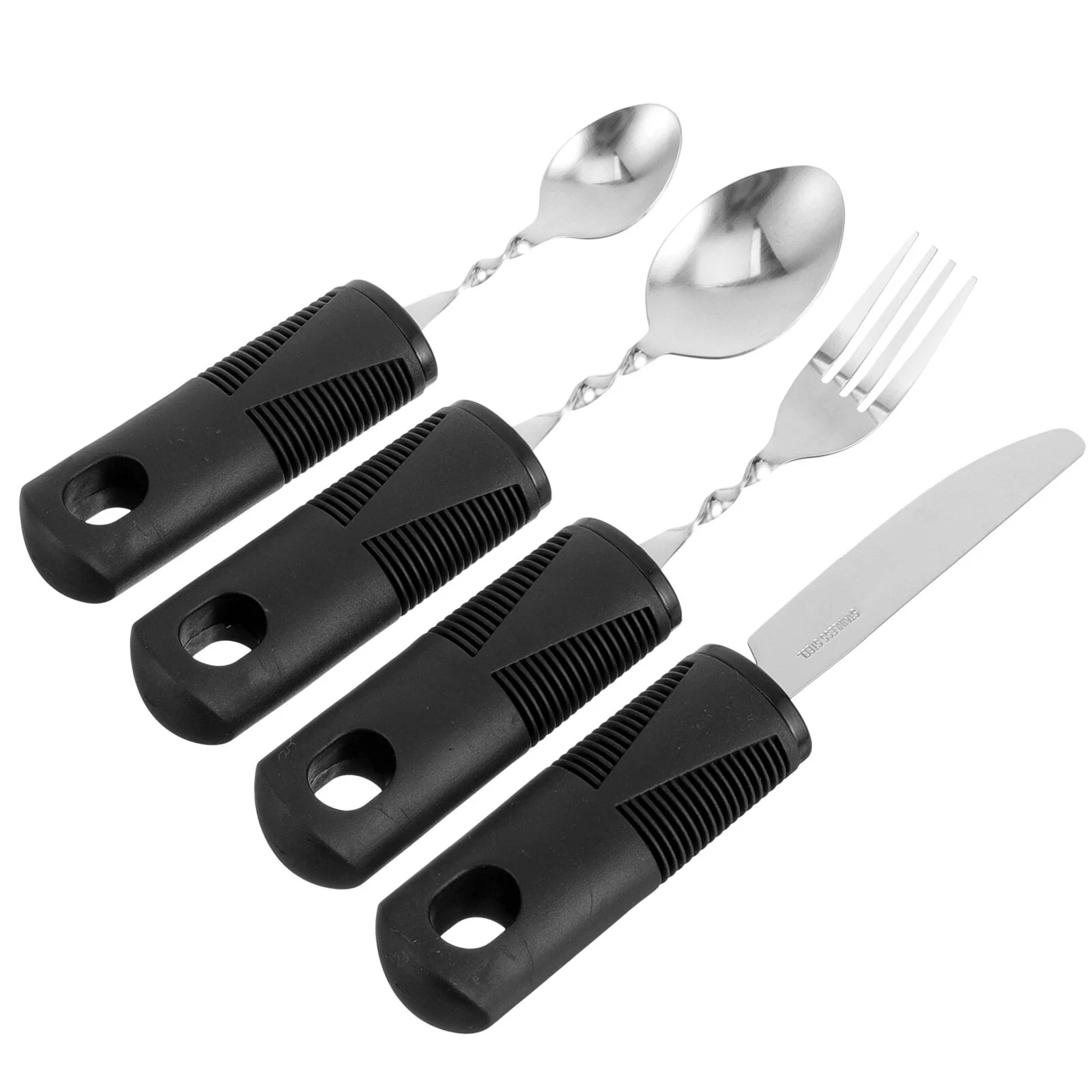 

4 Pcs Bendable Cutlery Adult Utensil Stainless Flatware Aldult Disabled Elderly Tableware The Steel Weighted Utensils Dishes