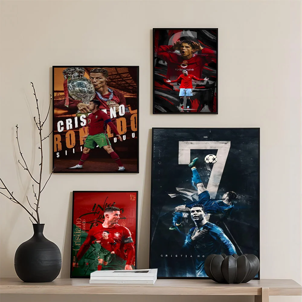 Football Superstar CR7 Self-adhesive Art Poster Waterproof Paper Sticker Coffee House Bar Posters Wall Stickers
