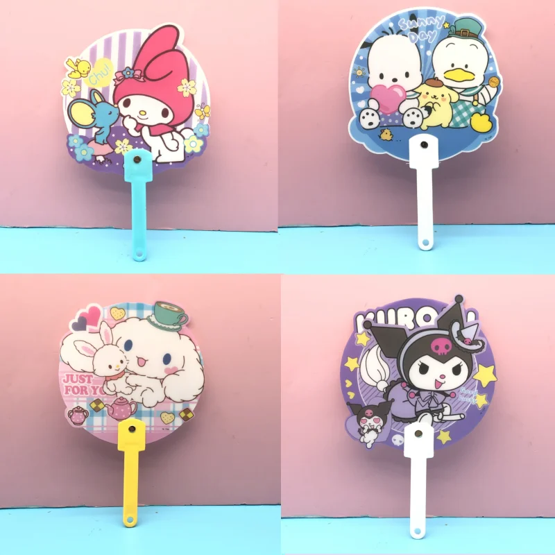 

Sanrio Hand-held Fan Cartoon Hello Kitty Kuromi Summer Fan Anime Peripheral Action Figure Toys for Children Portable Outdoor Fan