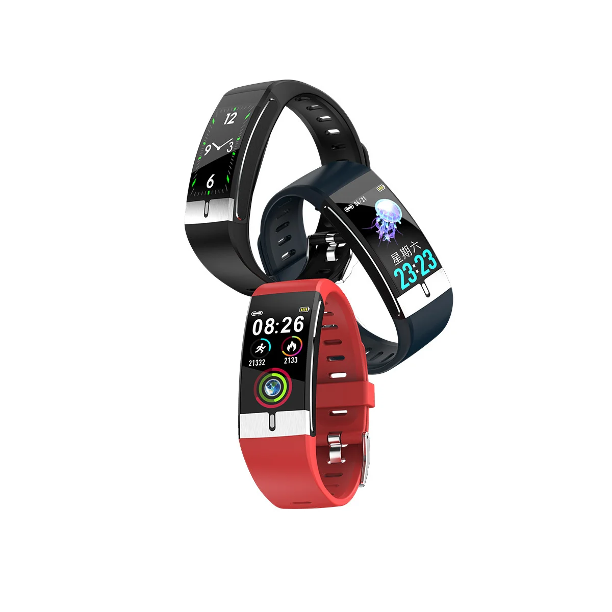 

2020e66 smart Bracelet thermometry ECG Bracelet blood pressure blood oxygen heart rate meter step monitoring