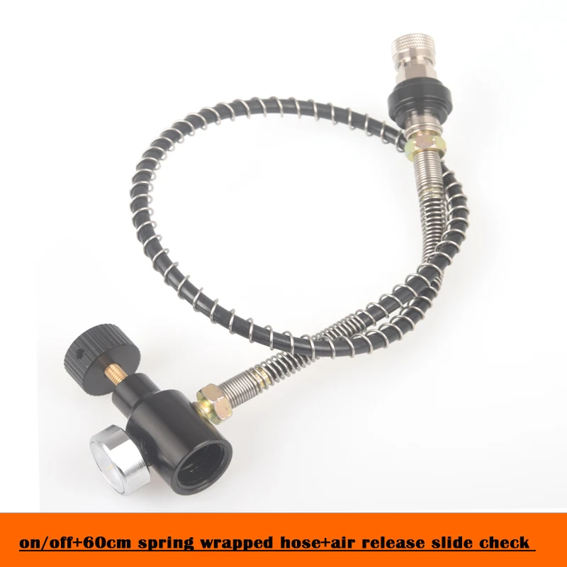 

Paintball Pcp Shooting Remote Hose Coil with Slide Check