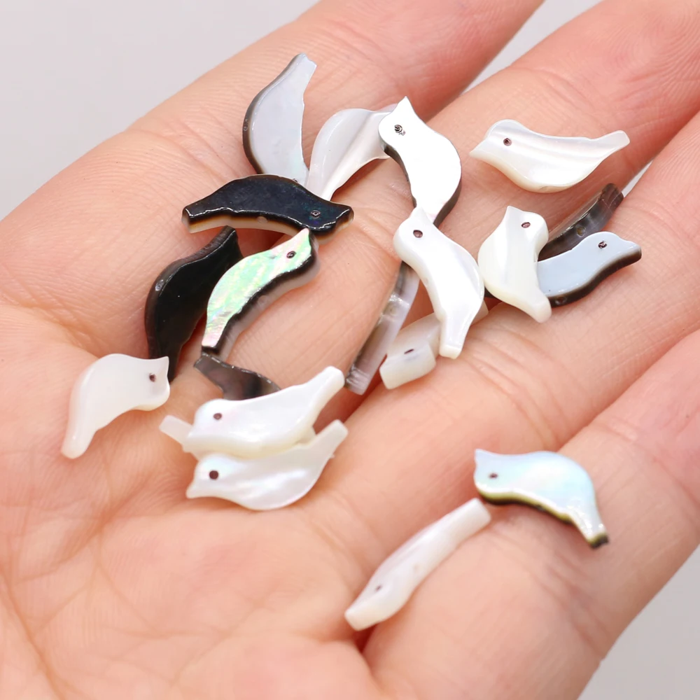 

10pcs Natural Freshwater Shell Birds Loose Beads Handmade Crafts DIY Necklace Bracelet Earrings Accessories for Woman 6x15mm