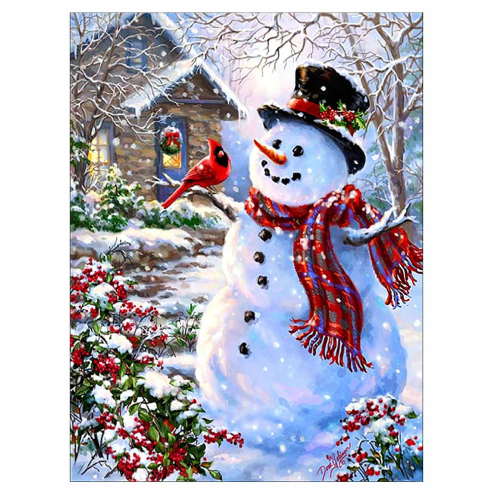 

KamyYi 5d Diamond Painting Christmas Snowman Mosaic Handmade Full Square/Round Diamond Embroidery Home Decoration