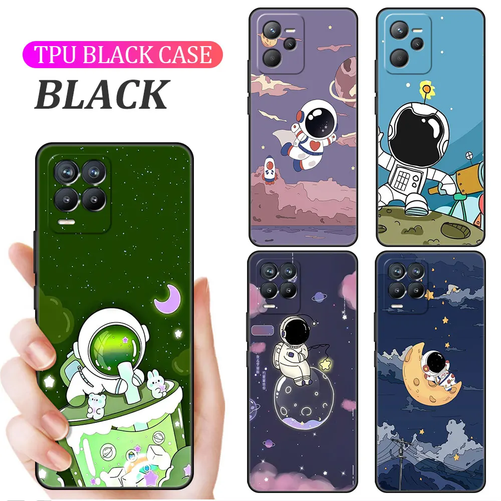 

Star Astronaut Soft TPU Case For Realme 8 C21 9 Pro 8i 9i GT Neo 3 2 C3 7 6 C21Y C15 C11 C35 Silicone Phone Cover