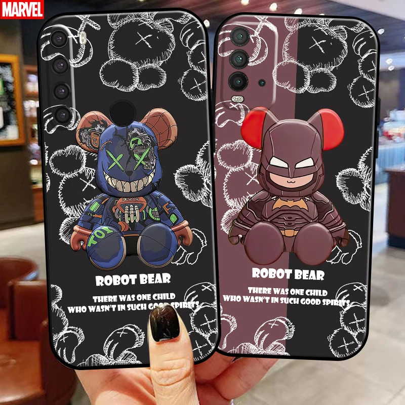 

Marvel Venom Spiderman Cute Bear Phone Case For Xiaomi Redmi Note 10 10S 9 9S 9T 5G 8 8T 7 Pro Redmi 10 9 9T 9A 9C 8 8A Black