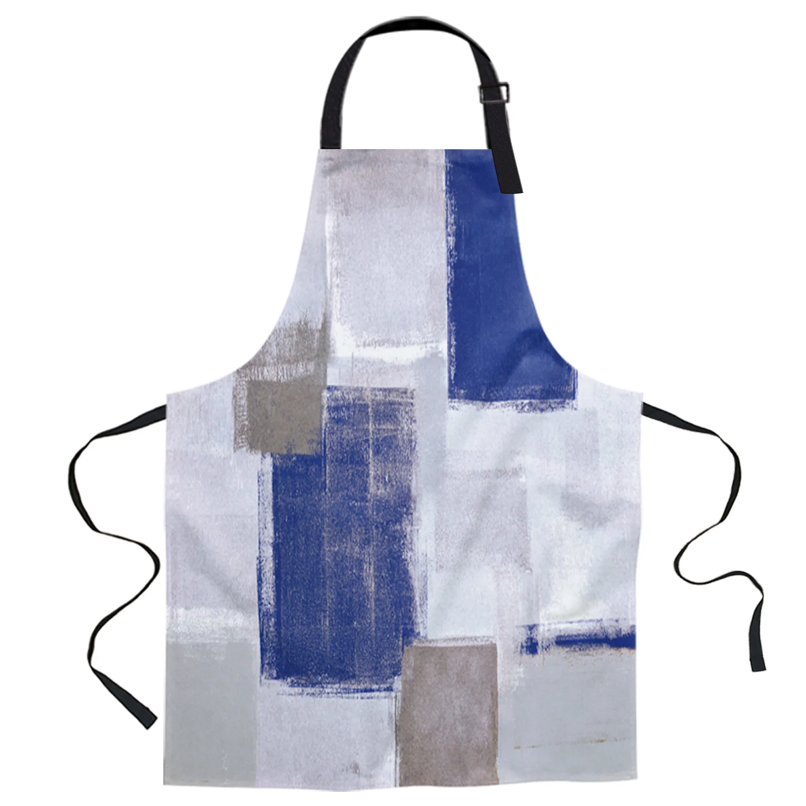 

Navy Blue Paint Square Painting Design Adjustable Canvas Kitchen Coffee Apron Ladies Couple Cooking Dining
