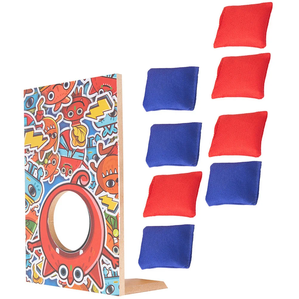 

1 Set of Kids Cornhole Game Wooden Table Beanbag Toys Children Throwing Plaything