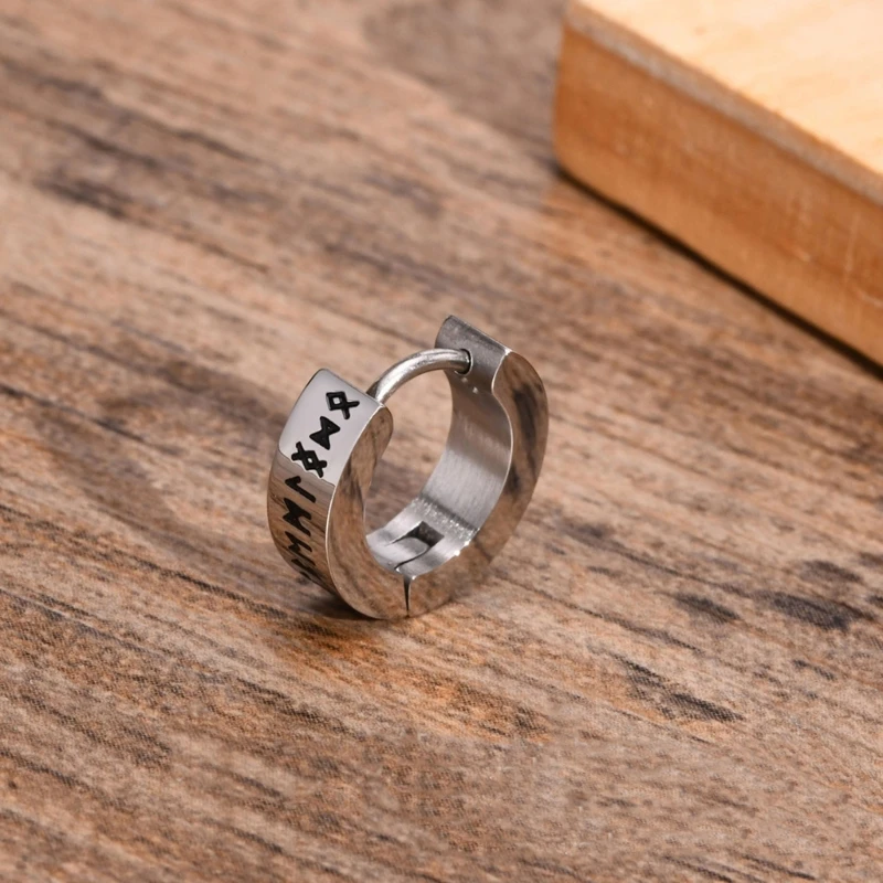 Серьги-обручи с узором Вике Стильные серьги-кольца гравировкой Уникальный зажим