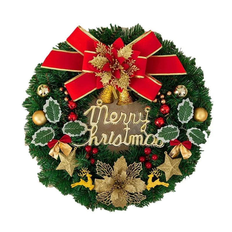 

Christmas Decoration Wreath 30Cm Christmas Tree Shopping Mall Hotel Window Door Hanging Wreath Holiday Products