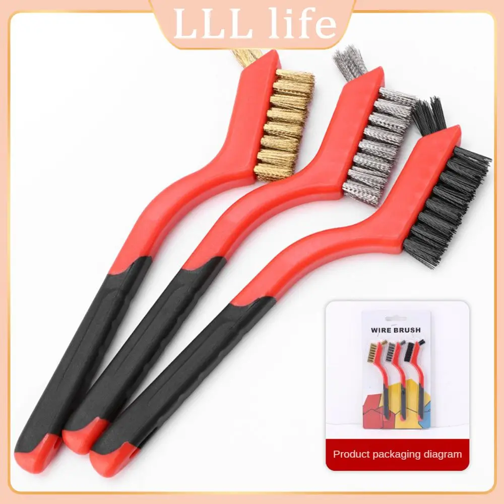 

Stain Removal Cooktop Cleaning Brush Polishing Stainless Steel Wire Car Double-sided Brush Plastic Handle Rust Removal Round