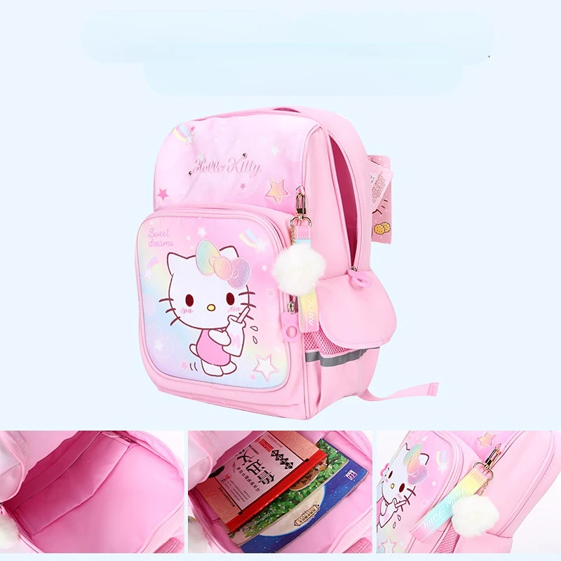Hello Kitty Children's Schoolbag Student Backpack Spine Protection Burden Reduction Girl Lightweight Cute Backpack