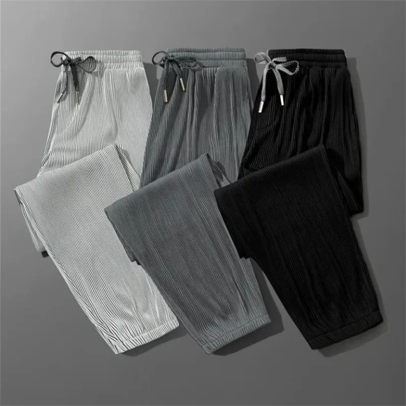 

Men's Summer Sweatpants Outdoor Comfort Ice Silk Quick-dry Pants Plus Size Jogging Sport Pants Lightweight Leisure Trousers 2022