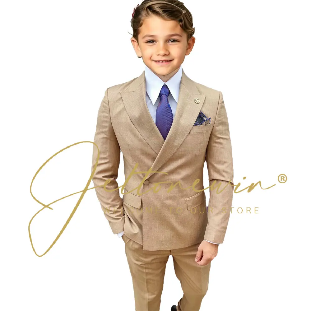 Деловой костюм для мальчиков 2024 клетчатая свадебная одежда красивая детская