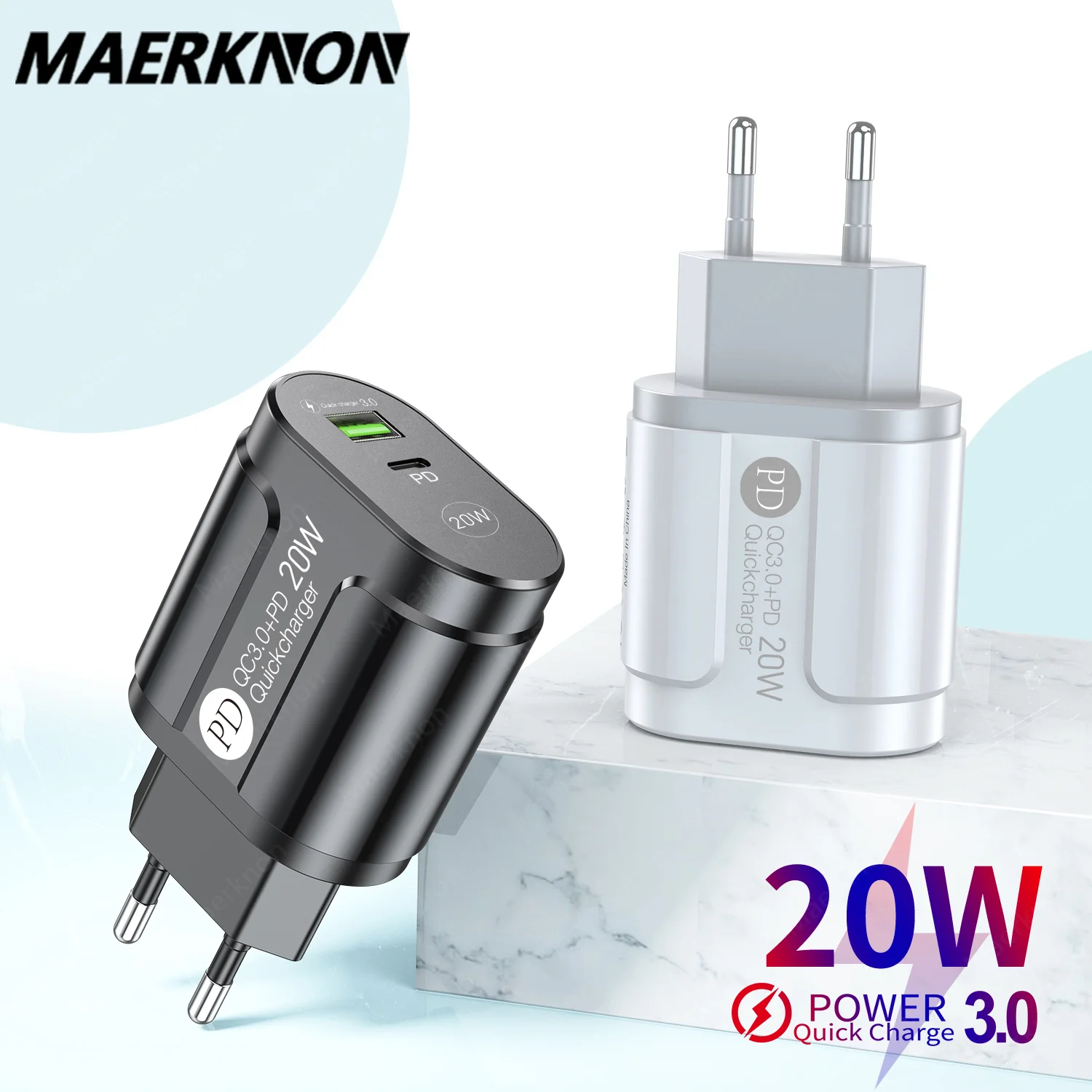 Зарядное устройство USB Type-C 20 Вт Quick Charge 3 0 настенный адаптер для iPhone 13 12 Pro Max Samsung