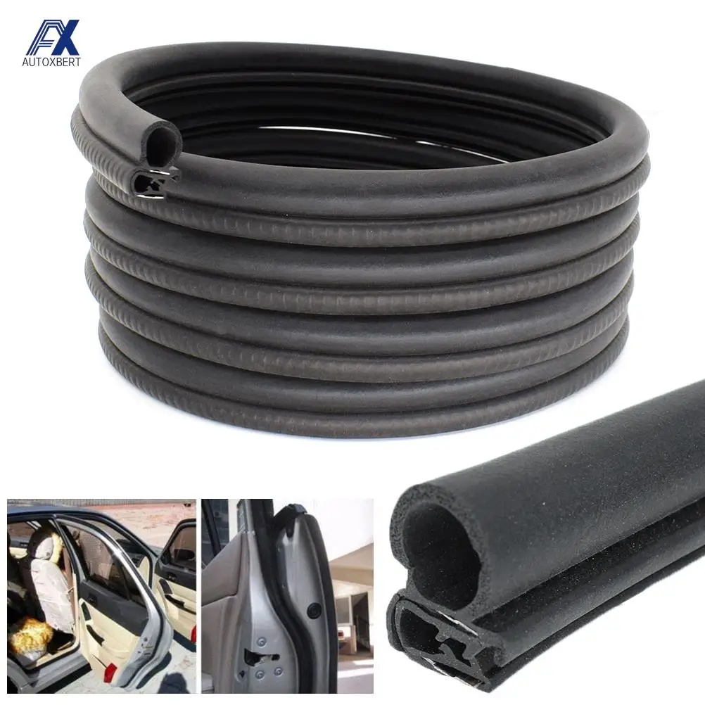 

10 Feet Car Rubber Seal Strip Door Trim Weatherstrip EPDM Sealing with Side PVC Bulb Dustproof Noise Insulation Auto Accessories