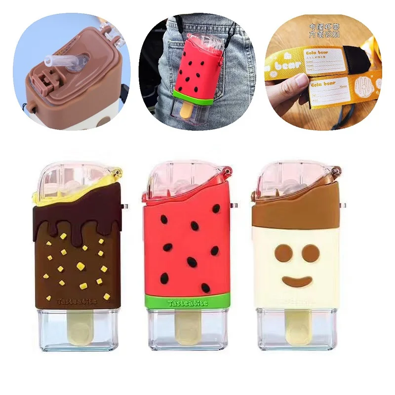 

Eco-friendly Kids Drinking Cartoon Water Bottles BPA Free Tritan Straw Children Bottle Children Kettle Portable Sports Bottle