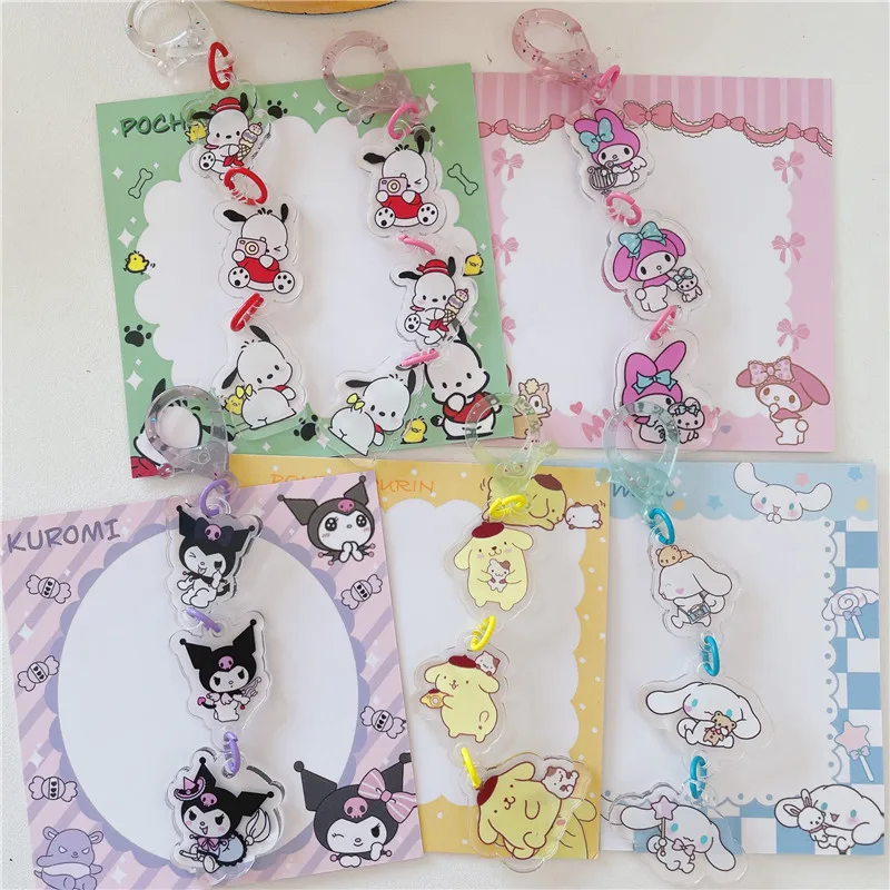 

Sanrio Kawaii Kuromi Keychain MyMelody Cinnamoroll Pochacco Cartoon Cute Bag Pendant Student Ins Animation Pendant Gift for Girl