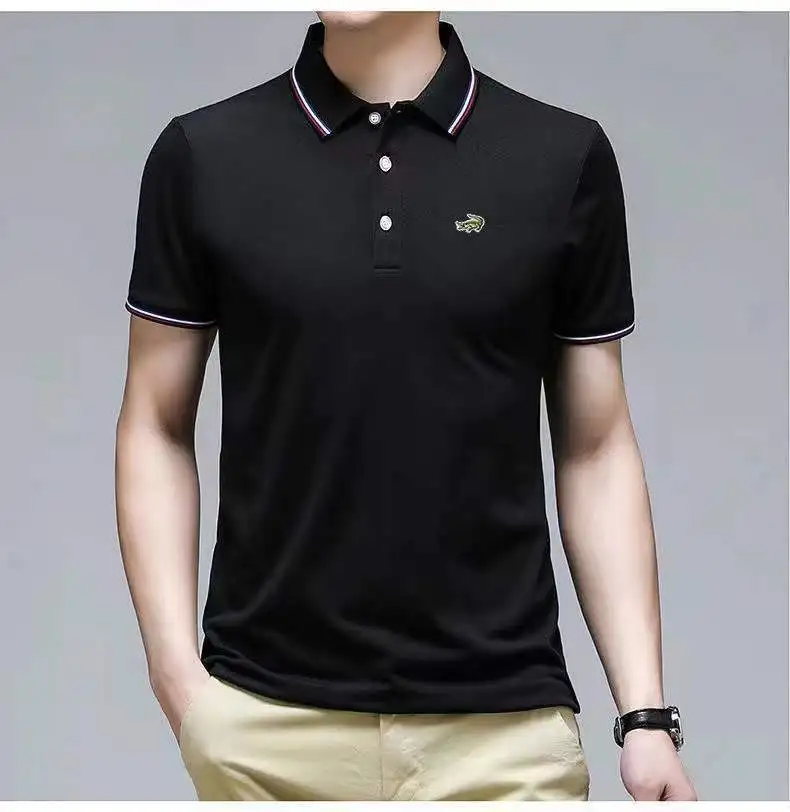 

New summer cotton POLO shirt men's long embroidered POLO shirt men's high-quality short sleeve English style men's POLO shirt