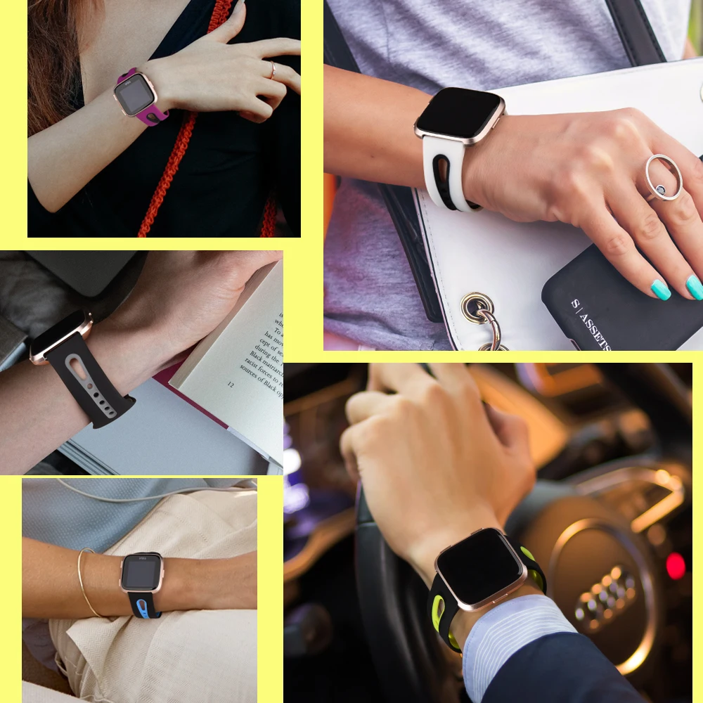 Replacement Band for Fitbit Versa 2 Strap Slim Bracelet Waterproof Band for Fitbit Versa/Versa Lite Silicone Smart Watch Strap