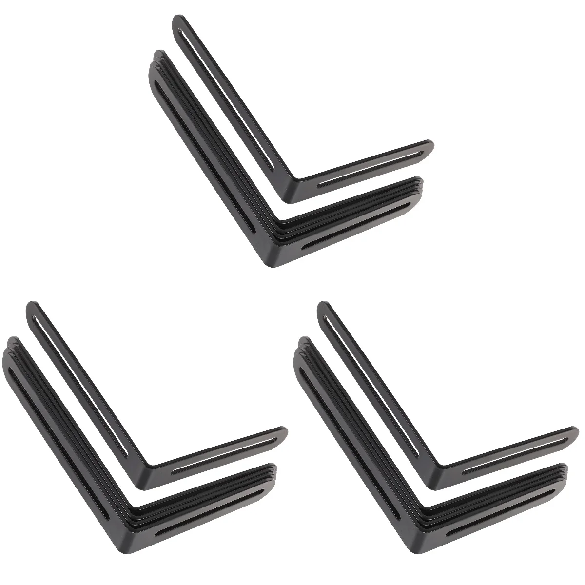 

12 pcs Adjustable Right Angle Brackets L-shape Corner Brace with Slot for Bookshelf Board