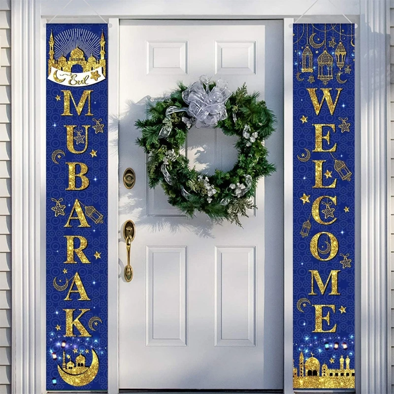 

Eid Mubarak украшения Рамадан дверной баннер счастливый ИД Mubarak крыльцо знак Декор
