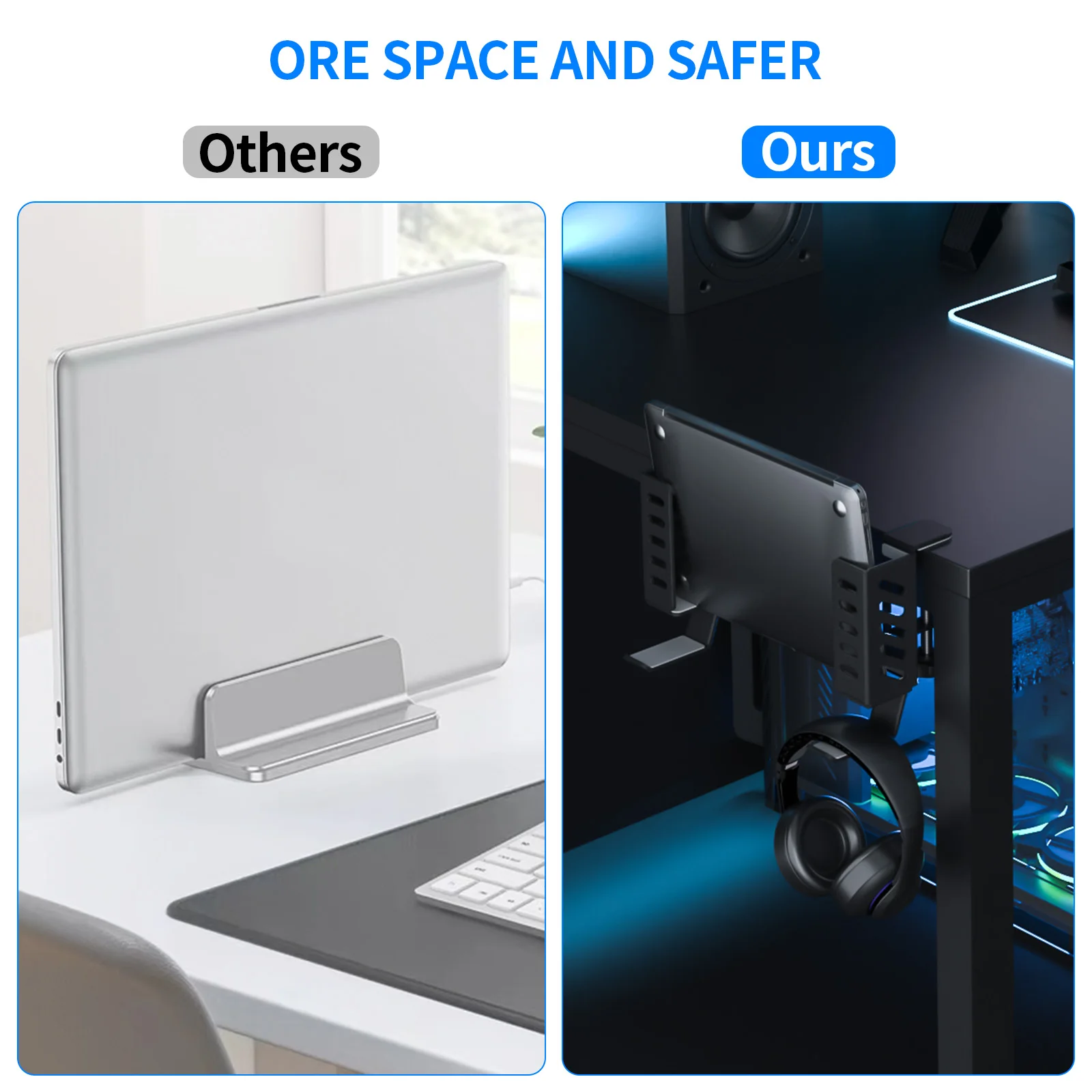 Регулируемое боковое хранилище подставка под стол держатель для ноутбука с