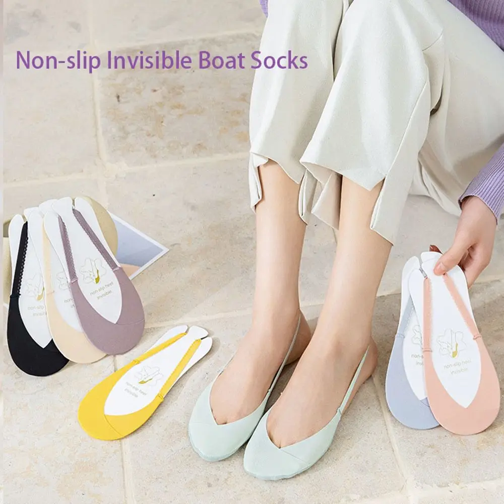

Summer Shallow Mouth Half Palm Ice Silk Sling Boat Socks Thin Bottom Non-slip Sock Slippers Invisible Socks Broadband Socks