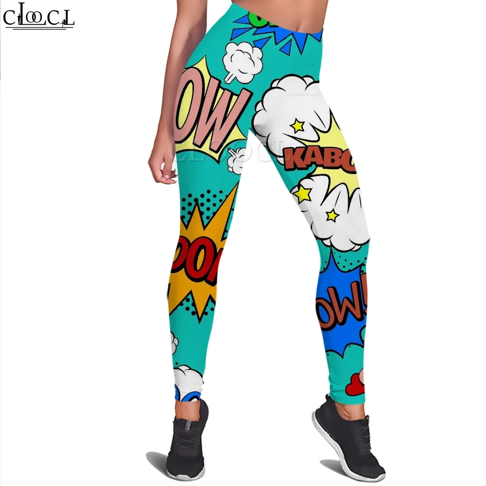 

CLOOCL Street Style Fashion Legging Jogging Pants Cartoon Comic Game Pattern Printed High Waist Leggings Gym Workout Yoga Pants