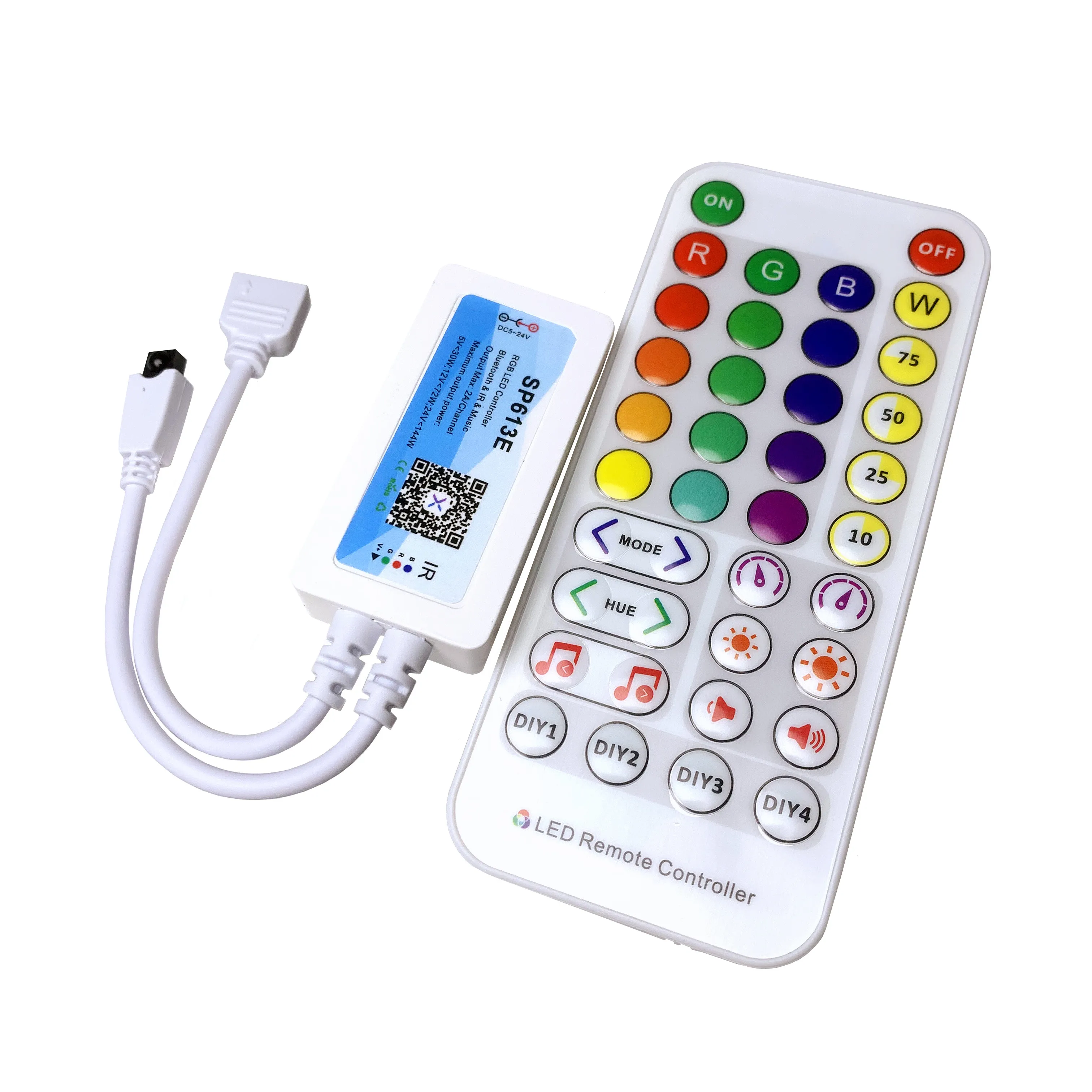 

Bluetooth RGB RGBW Controller DC 5-24V Mini 38 Key IR Remote Music MIC Timing SP613E SP614E SP623E SP624E LED Strip Controler