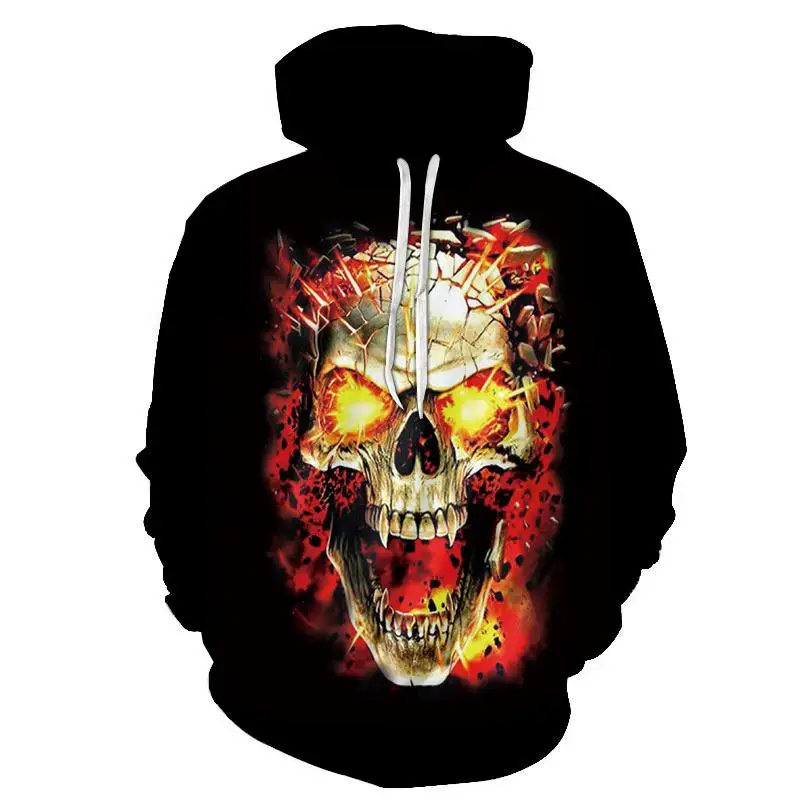 

New skulls hoodies/men's and women's jerseys/all-printed 3D Fire and skulls hip-hop jackets pullover tops