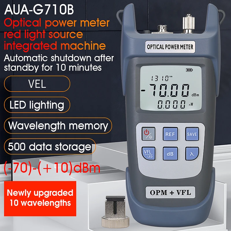 

COMPTYCO 3 in 1 FTTH Fiber Optic Power Meter VFL LED Light with SC/FC/ST Universal Connector -70dBm~+10dBm Fiber Optical Tester