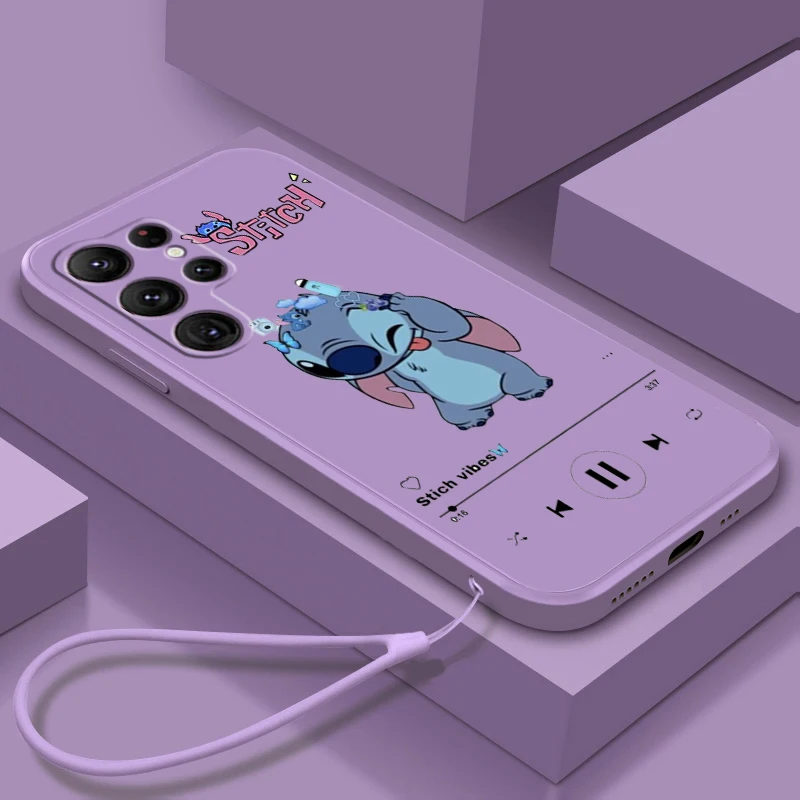 

Disney Stitch Anime Cute Hot Phone Case For Samsung Galaxy S23 S22 S21 S20 FE S10 Plus Lite Ultra 5G Liquid Rope Soft TPU Cover