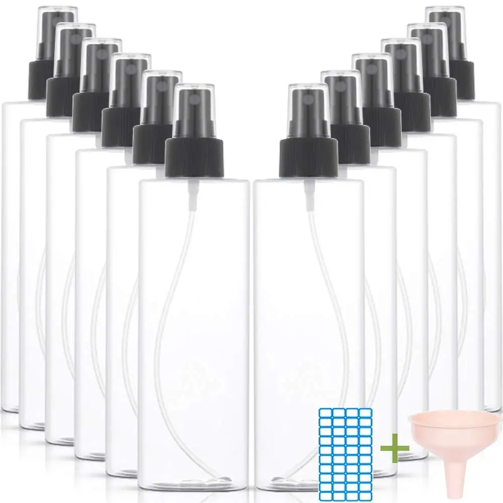 

Artracyse 12PCS Empty Spray Bottles Thicken 100/120/200/250ml Transparent Mist Spray Bottle for Cleaning Solutions Hair