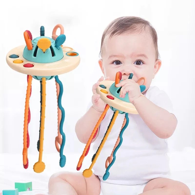 

Montessori Pull String Teether Baby Toys 6 to 18 Months Developmental Infant Sensory Toys Interactive Toy for Toddler Baby Games