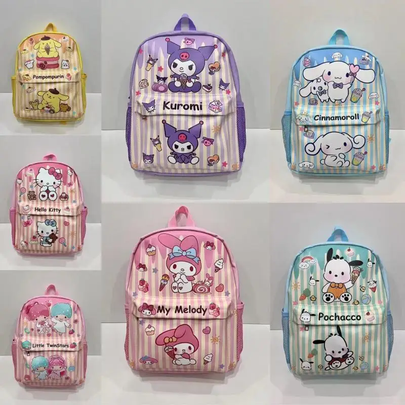 

Kuromi Kawaii Sanrioed Hello Kitty My Meldoy Cartoon High Quality Boys and Girls Backpack Pu Waterproof Student Backpack